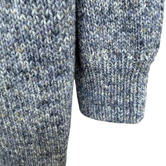 J. JILL Long Cardigan Size XL Petite Blue Heather Open Front Duster Cotton Blend - Picture 7 of 8